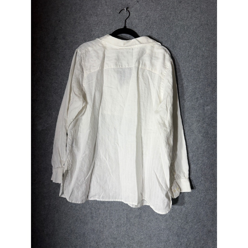 Lauren Ralph Lauren White Linen Cotton Blend Tunic Popover Shirt Plus Size 2X - Picture 6 of 7